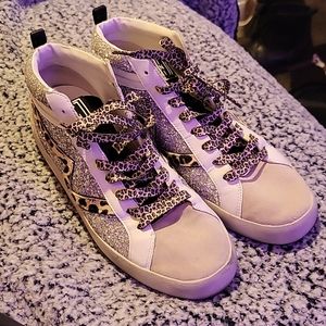 Gianni Bini suede Sneakers. Glitter and grey suede with original laces. Size 10
